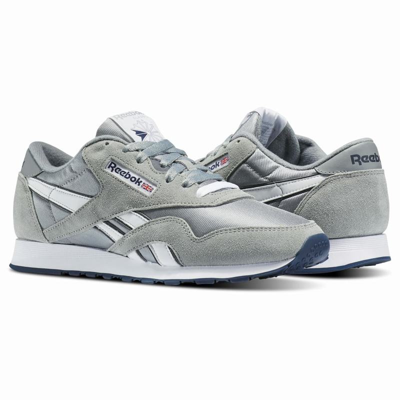 Reebok Classic Nylon Tenisky Panske - Platina/Modre VP9528FY